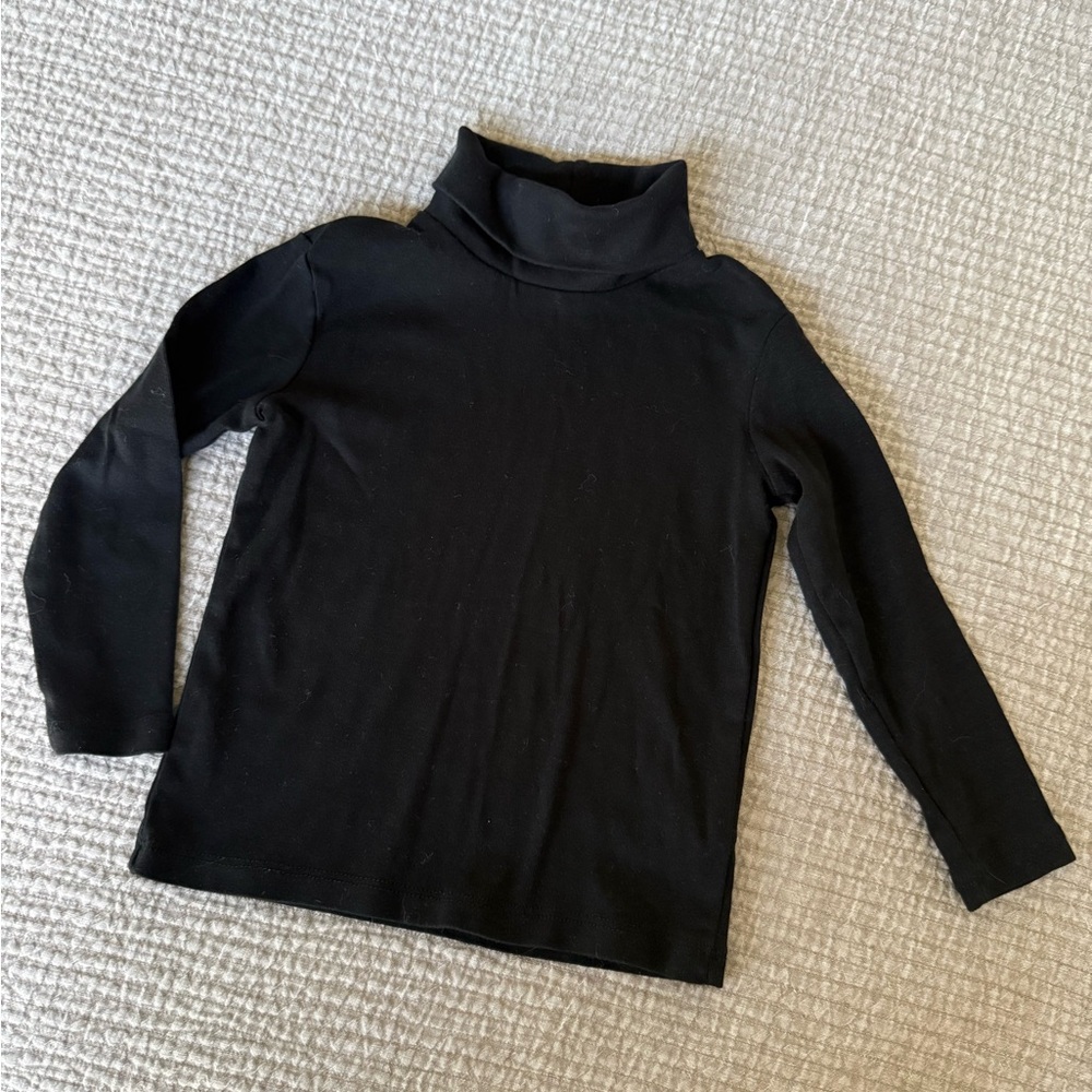 Toddler Black Turtleneck Long Sleeve Top